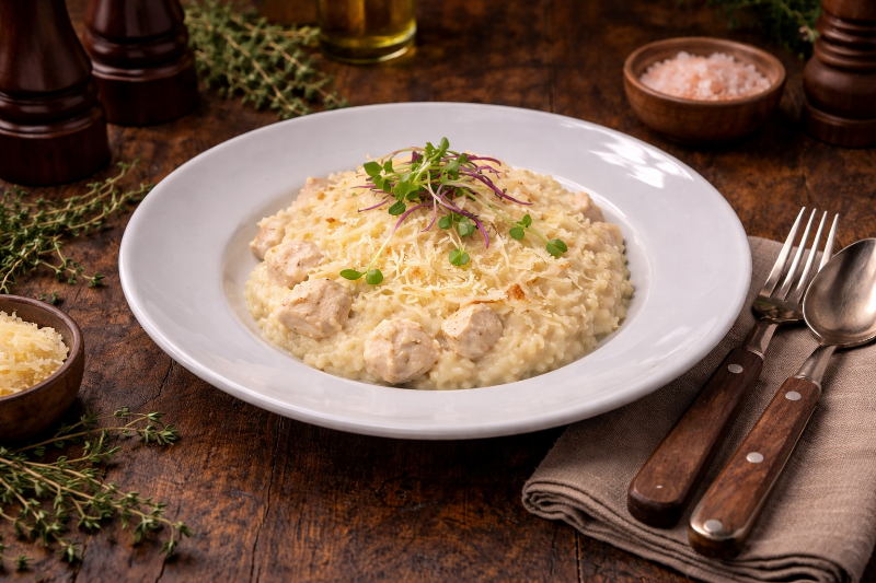 500g Krémové rizoto s kuracím mäsom a parmezánom